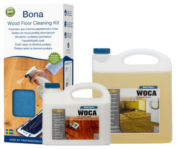 חבילת נקיון לפרקט עץ בגמר שמן (WOCA) – ערכה,סבון,מרענן